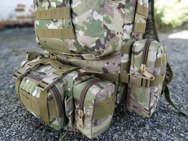 Тактичний рюкзак Molle Assault 55л + (3 органайзери) Мультикам