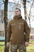 Куртка Windproof Softshell вітрозахисна (койот), водостійка, фліс 320 г/м²