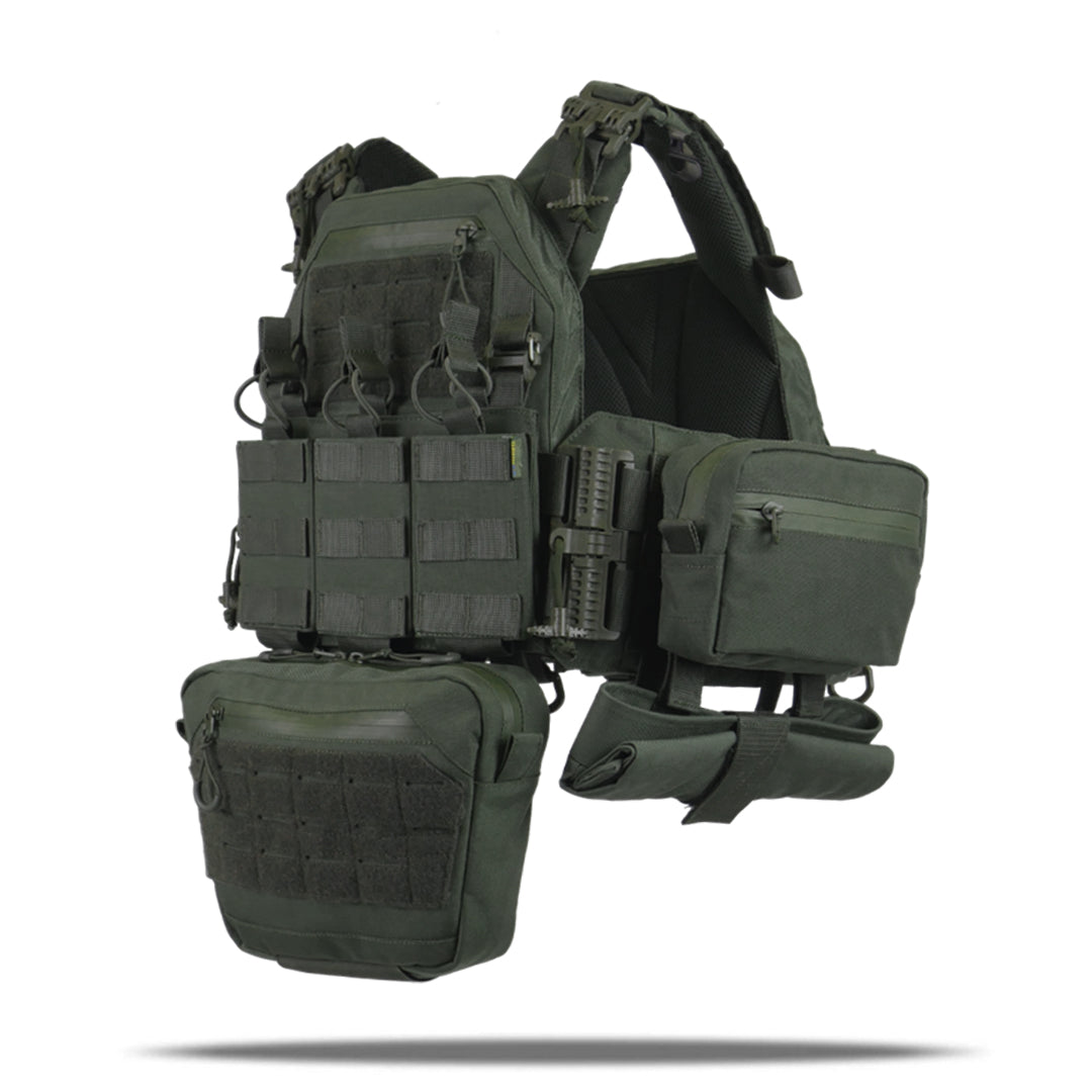 Комплект плитоноска Kiborg GU Gen.2 + 6 підсумків Хакі