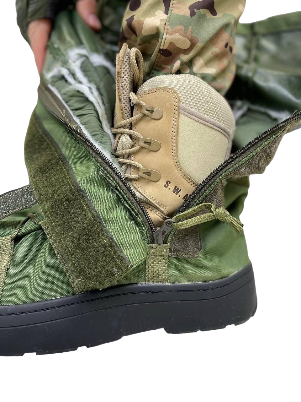 Бахіли водозахисні на взуття OVER BOOT олива