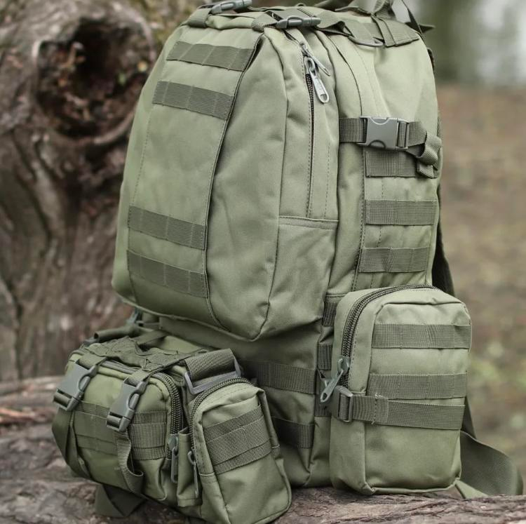 Тактичний рюкзак Molle Assault 55л + (3 органайзери) Олива