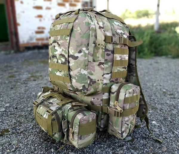 Тактичний рюкзак Molle Assault 55л + (3 органайзери) Мультикам