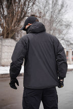 Чорна зимова утеплена тактична куртка Archon Husky Extreme Єврозима