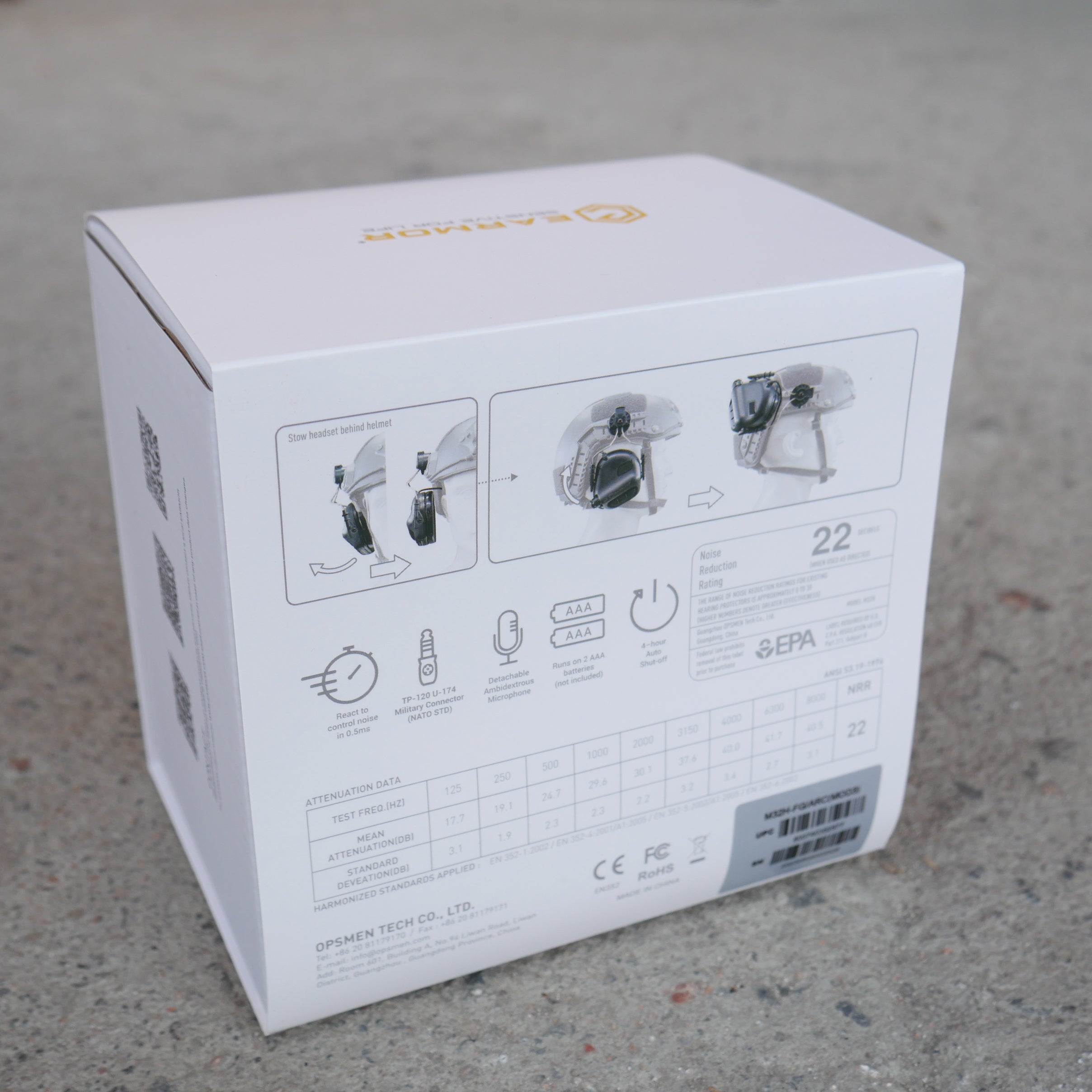 Тактичні навушники EARMOR M32Н Olive з кріпленням