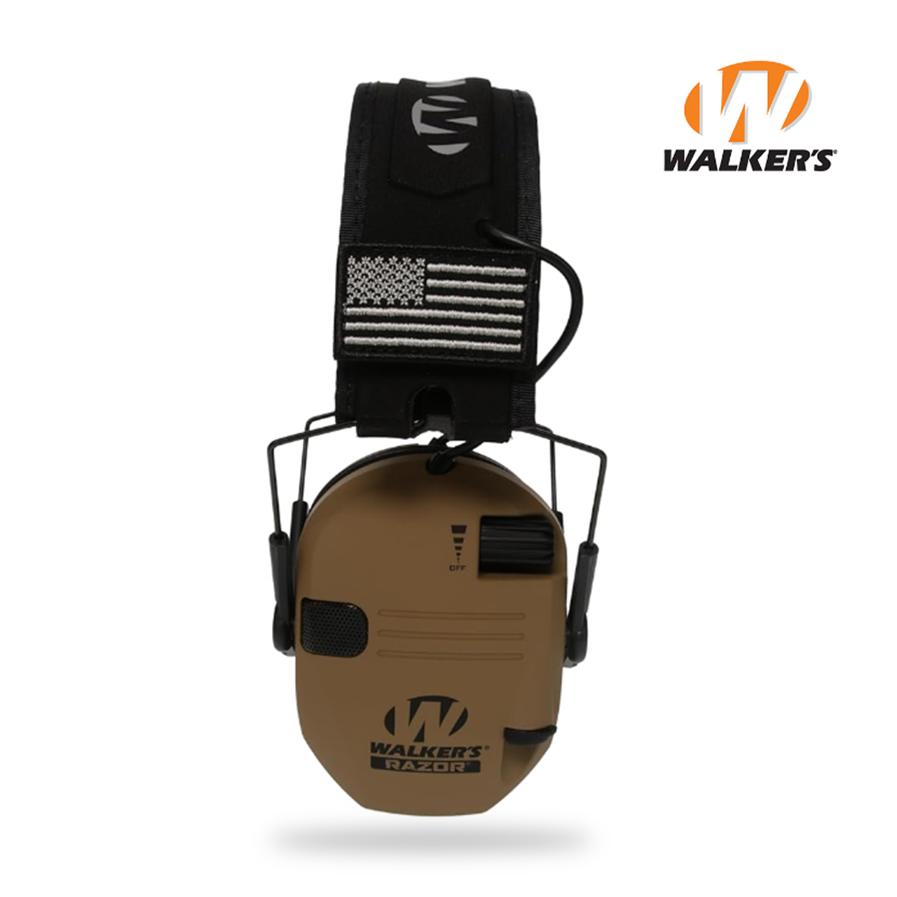 Активні навушники Walker's Razor Slim Original з патчами (Коричневий)