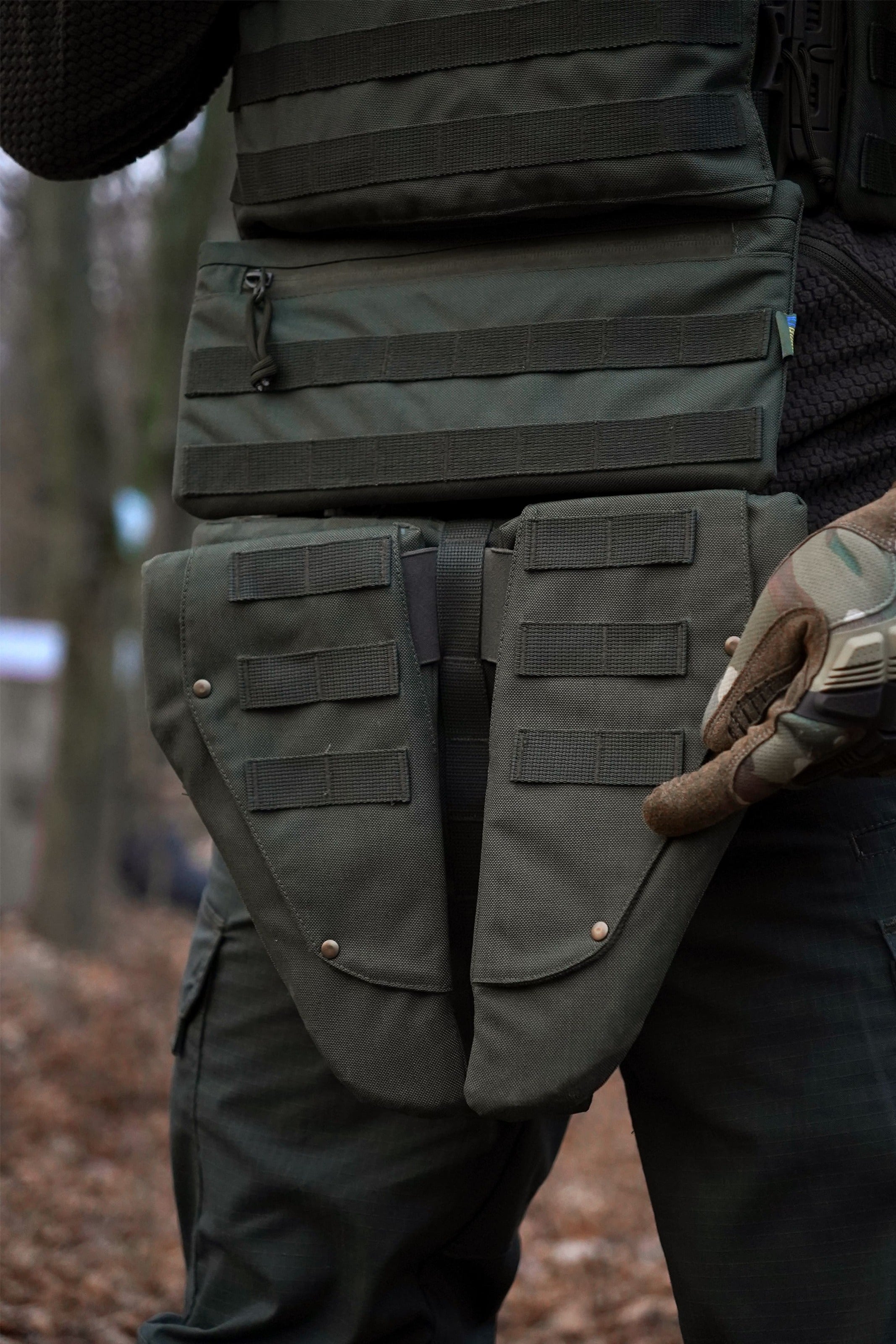 Потрійний захист паху/напашник Kiborg з балістичним захистом 2 клас Militex Хакі