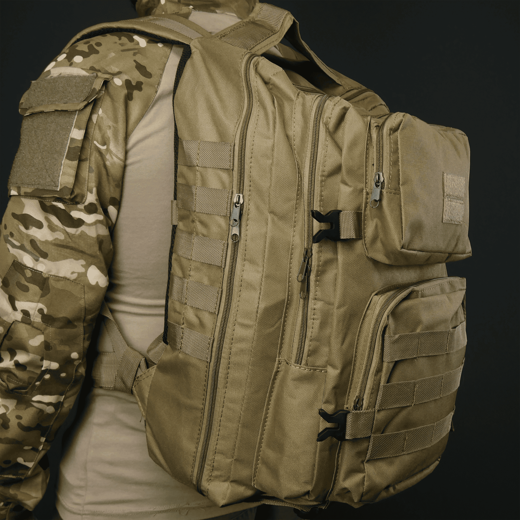 Рюкзак тактичний 30 л з системою MOLLE койот (виробництво Україна)