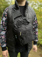 Сумка через плече — Чорна з MOLLE-системою