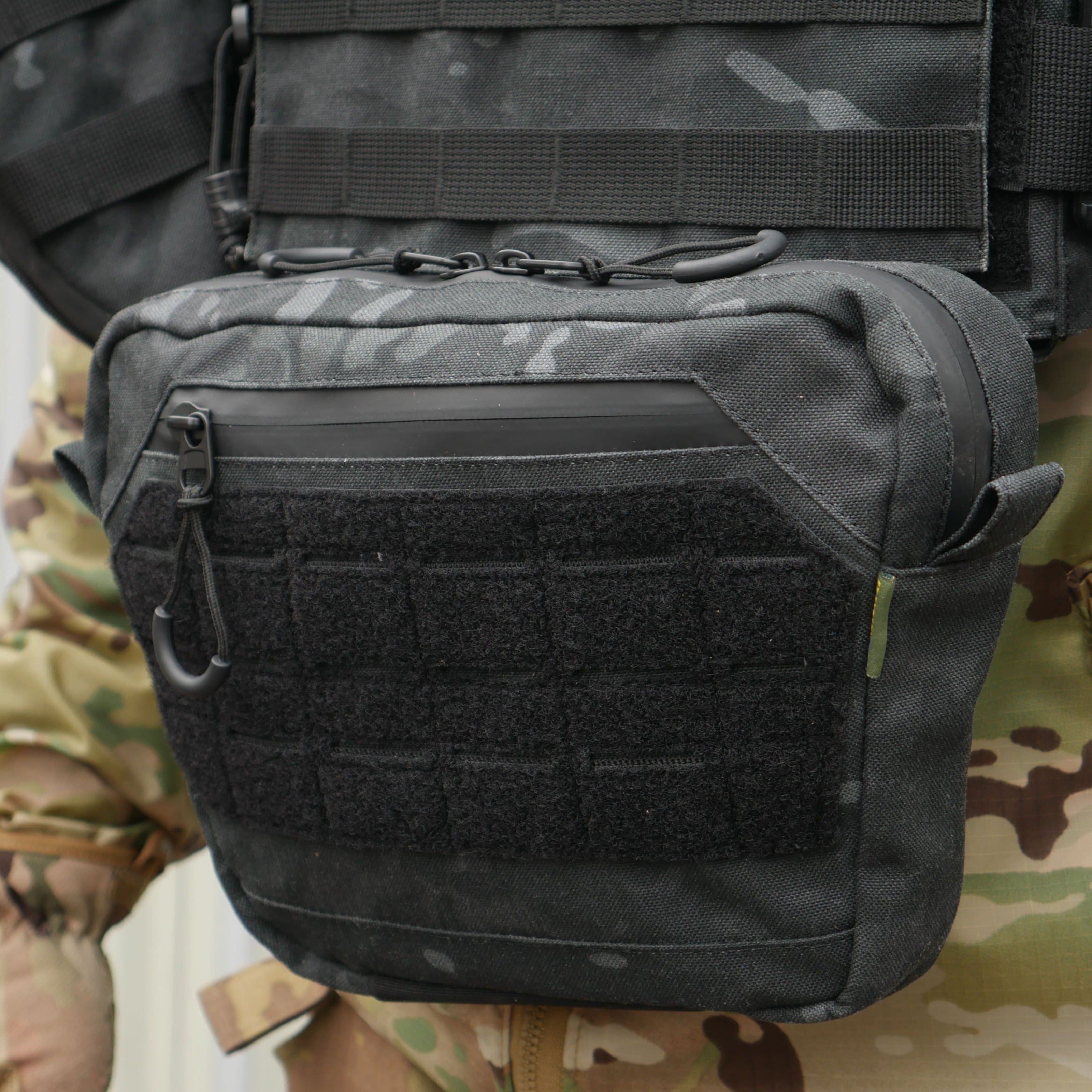 Сумка-напашник M Kiborg з балістичним пакетом 1 клас захисту Militex GU Сordura Black Multicam