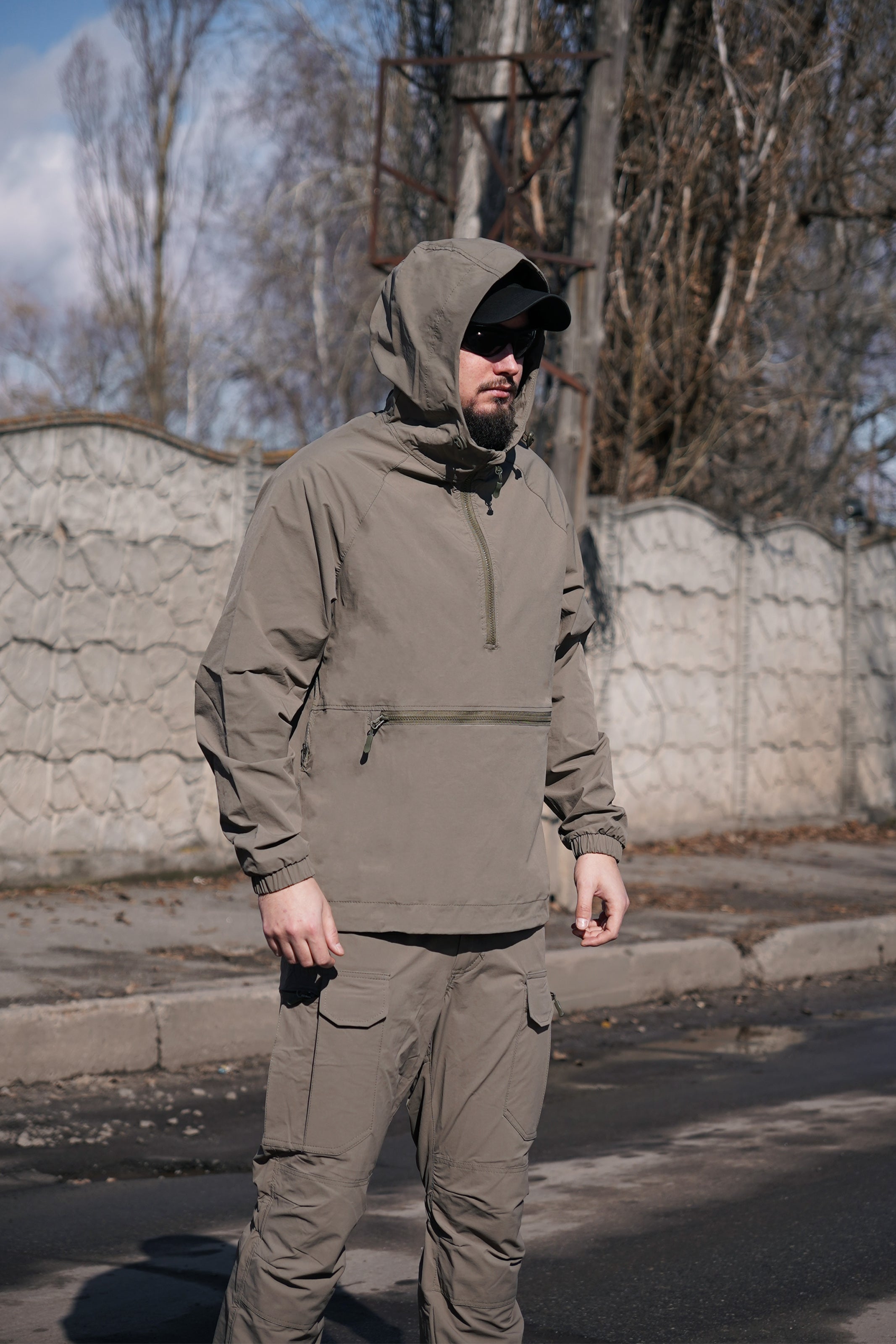 Тактичний анорак 4WStretch з мембранною тканиною та вентиляцією (хакі)