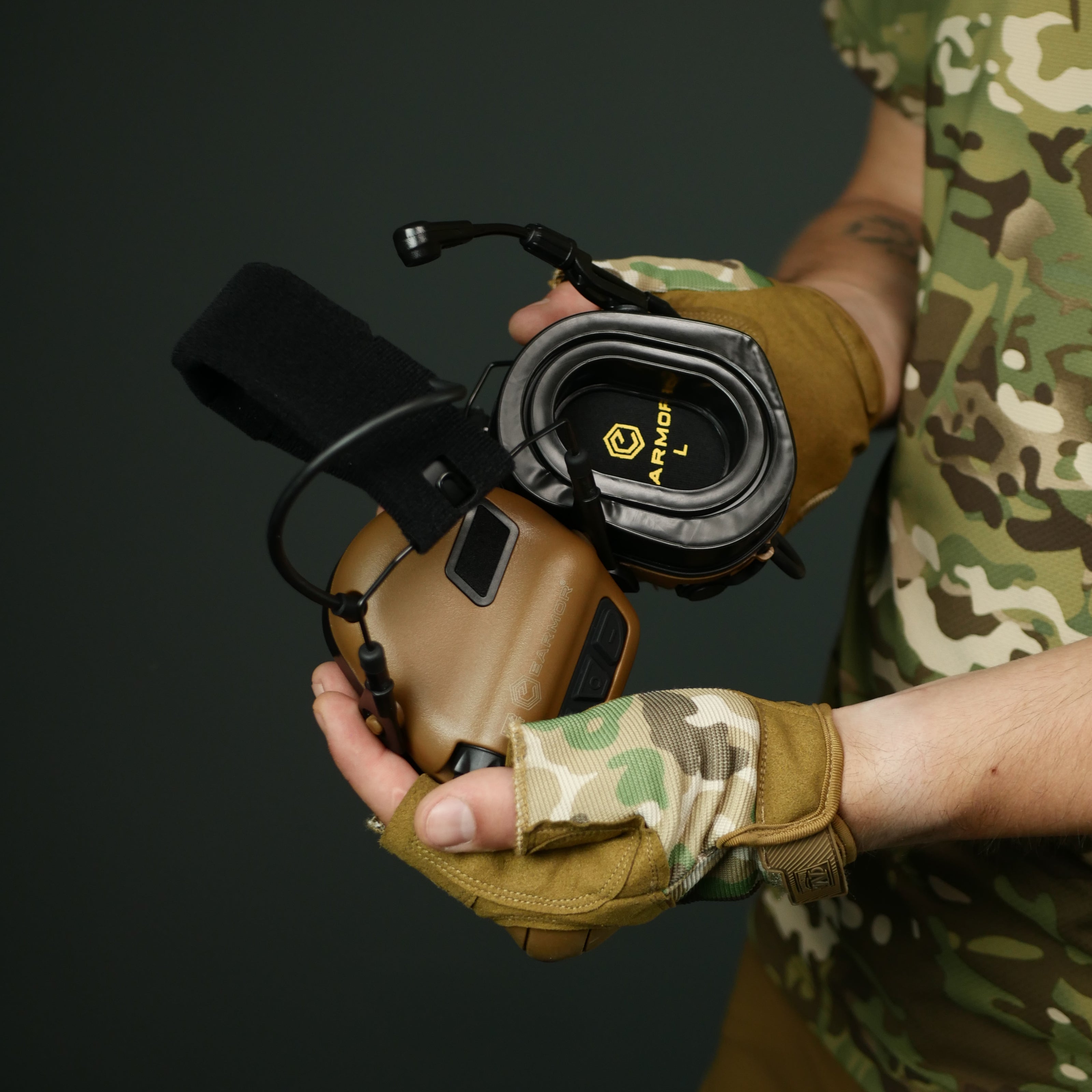 Цифрові активні ззахисні навушники Earmor M32 PLUS Койот