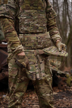 Захист паху (напашник) потрійний з балістичним пакетом 1 клас захисту Militex cordura USA Multicam