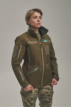 Зимова утеплена жіноча FS куртка-трансформер Soft Shell 2в1, хакі