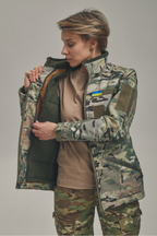 Зимова утеплена жіноча FS куртка-трансформер Soft Shell 2в1, мультикам